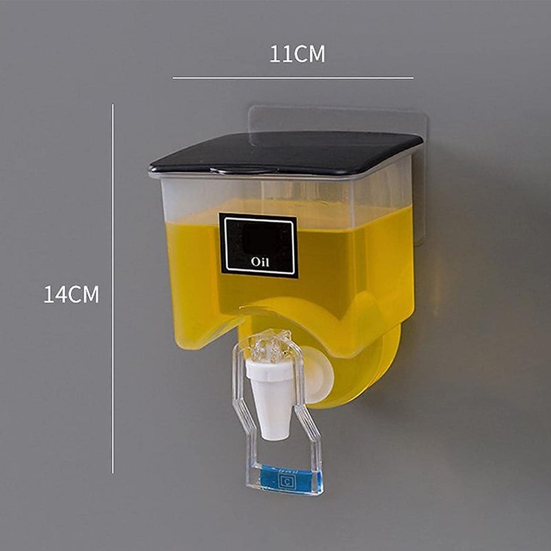 LOMESH Wall Mounted Oil Dispenser Transparent Liquid Seasoning Food Dispenser Wall Hanging Oil Box Oil Storage Tank LeakProof Soy Sauce Vinegar Liquid Tank Storage Bottle Kitchen Organizer 1 - Image 4
