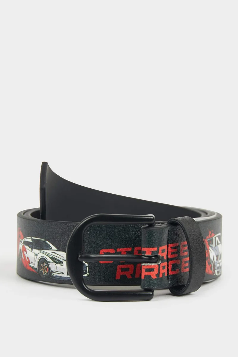 ديفاكتو Boy Printed Rectangle Clasp Faux Leather