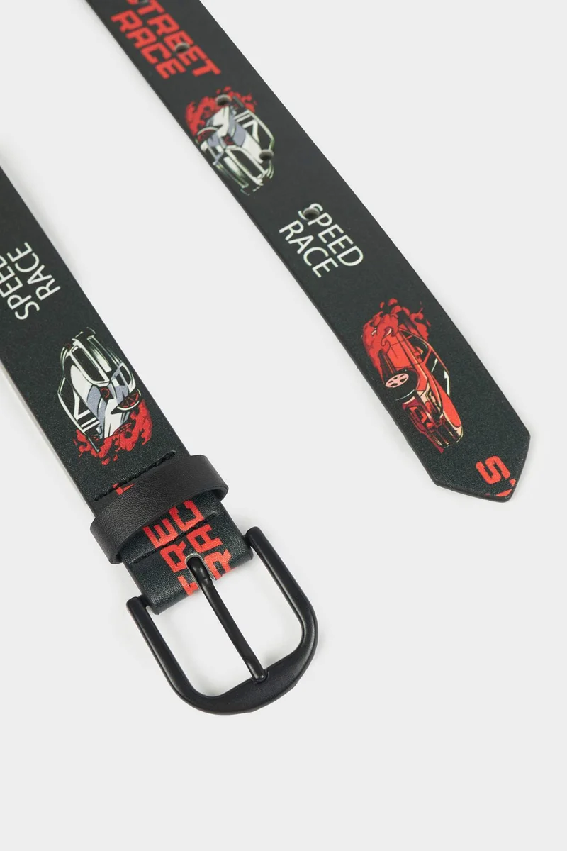 ديفاكتو Boy Printed Rectangle Clasp Faux Leather