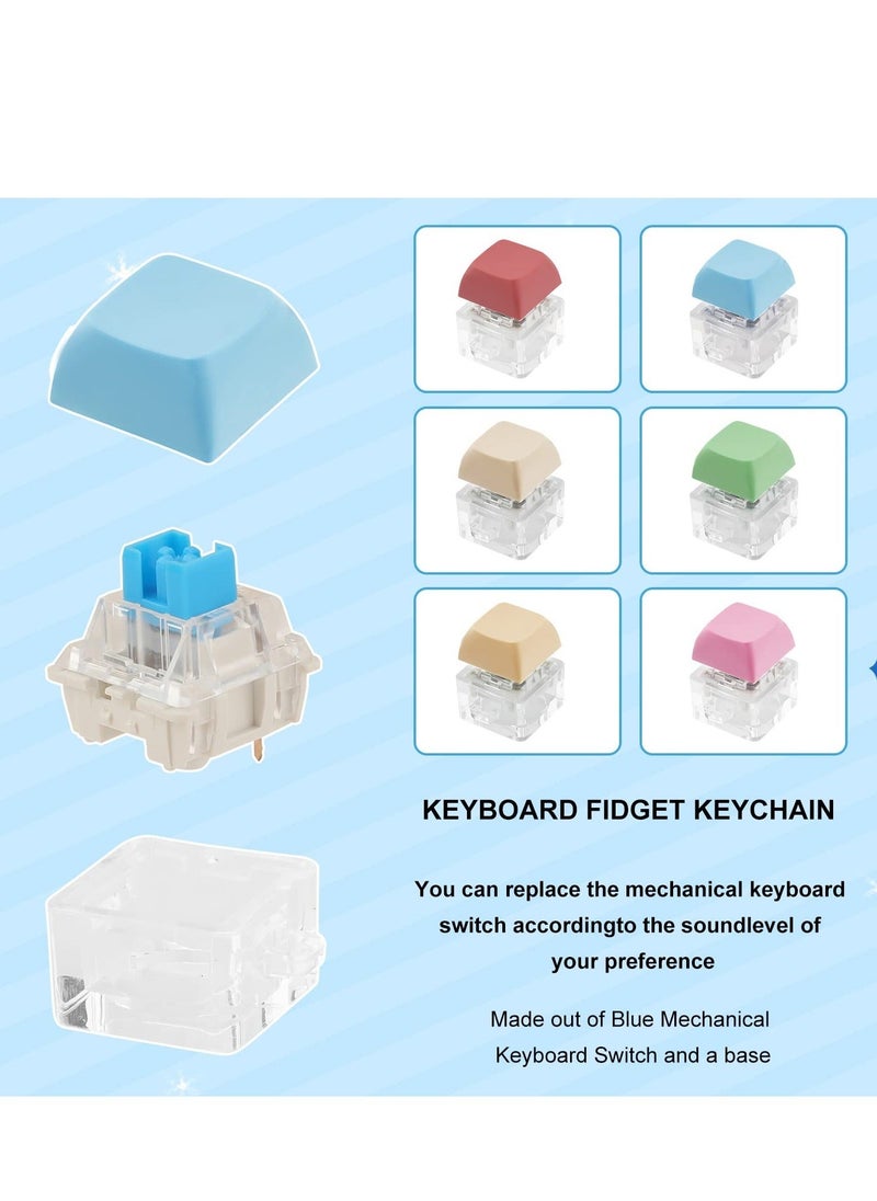 Generic - Fidget Keyboard Keychain Toys 6Pcs Keyboard Keychain Stress Relief Toys for Adults and Kids Finger Keyboard Keychain Fidget Toys Executive Desk Toys Exercise Wrist & Stress Relief - Image 1