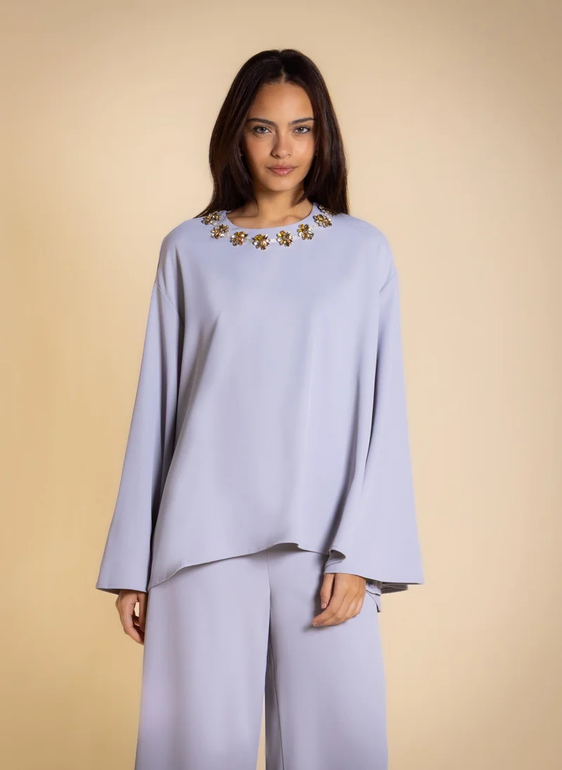 شايبس FLOWING EMBROIDERED TOP SET