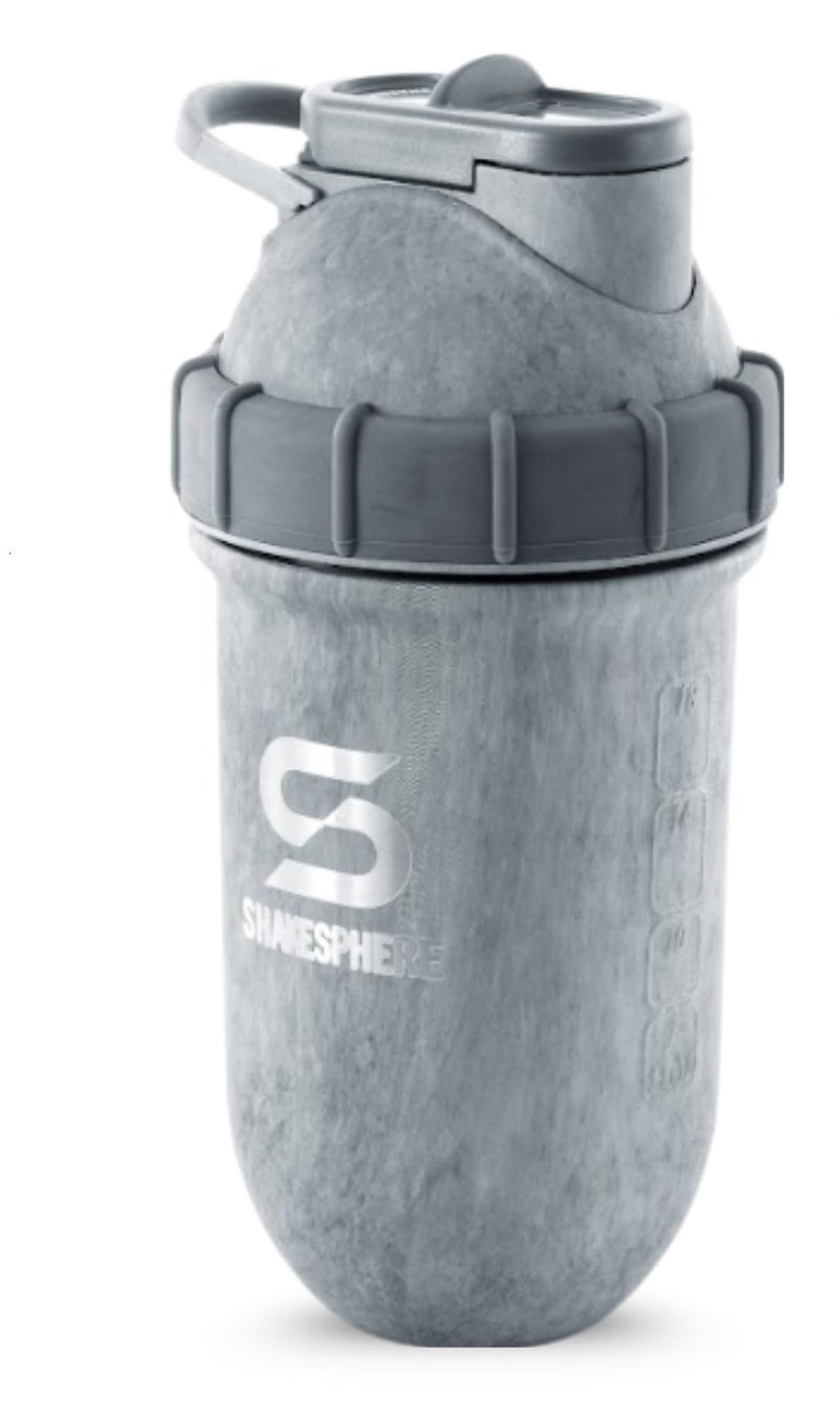 SHAKESPHERE Stainless Steel Shaker Bottle 24oz Insulated Protein Shaker Bottle for Hot Cold Drinks Ideal for Shakes Smoothies LeakProof BPAFree No Mixer Ball Needed Concrete - Image 2