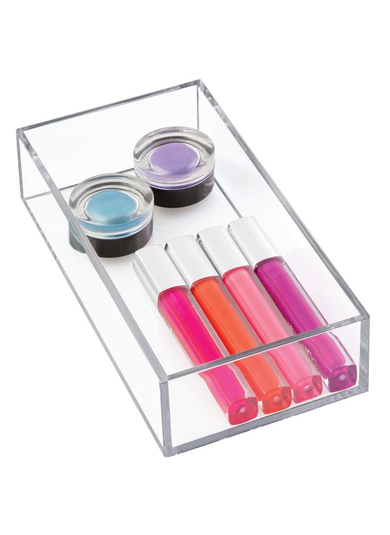 InterDesign iDesign Clarity Plastic Drawer Organizer for Vanity Countertop Bathroom Kitchen and Cabinet Storage 8 x 4 x 2 Clear 