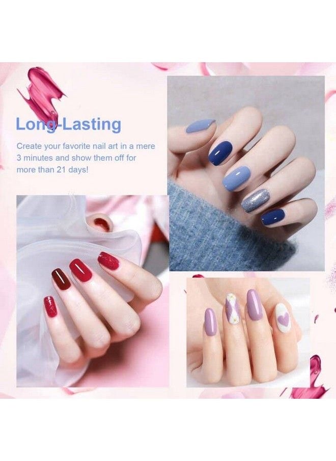 JEWHITENY 45Pcs Gel Nail Polish Kit 42 Colors 7Ml Gel Polish Nude Gray Pink Blue Soak Off Gel Nail Kit Glitter Nail Art Starter Kit Beauty Gifts Set For Women Girls Valentines Mother'S Day Gift  - Image 5