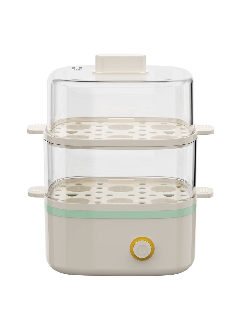 MIXDE Rapid Egg Cooker Boiler Food Steamer, Double-Layer Electric Breakfast Maker with Automatic Shut Off,12 Egg Capacity, Suitable for Boiled Egg, Steamed Corn, Bun, Pilaf, Snack, Dessert and More - Image 2