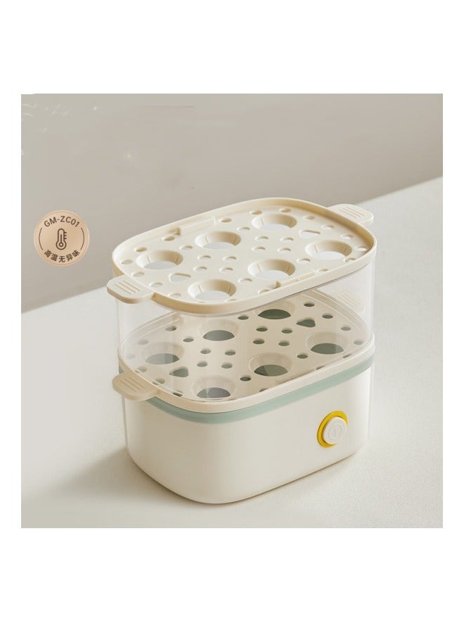 MIXDE Rapid Egg Cooker Boiler Food Steamer, Double-Layer Electric Breakfast Maker with Automatic Shut Off,12 Egg Capacity, Suitable for Boiled Egg, Steamed Corn, Bun, Pilaf, Snack, Dessert and More - Image 3