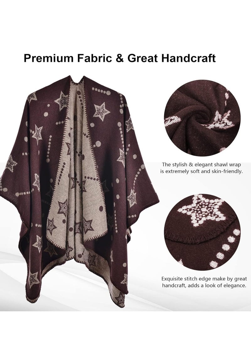 Stylish Women's Knit Shawl Wraps - Warm Ruana Ponchos & Open Front Cardigans for All Seasons  - Image 3