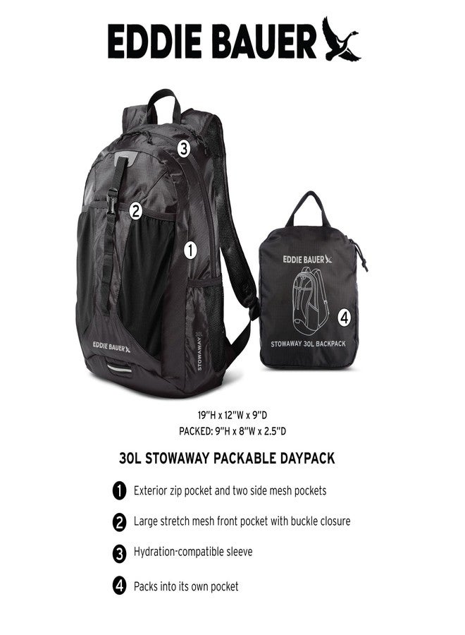 Eddie Bauer Stowaway Packable Backpack | Travel | Outdoor | Lightweight | Foldable | Durable | Ripstop Polyester | 20L - Field Gold - Image 2