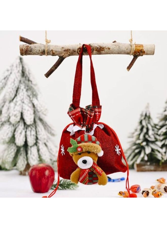 NIBEMINENT 5-Piece Linen Striped Decoration Supplies Portable Candy Bag Multicolour - Image 1