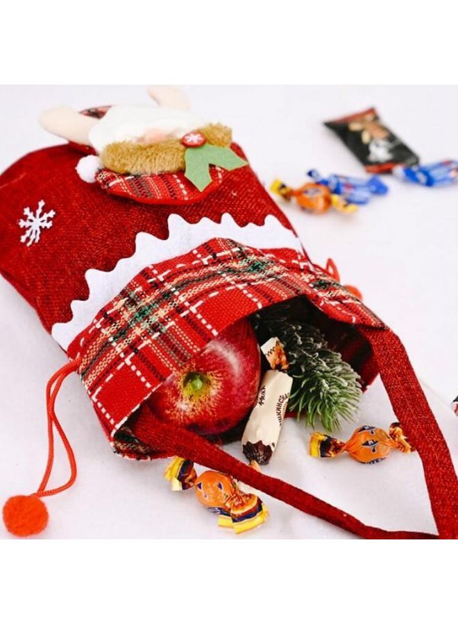 NIBEMINENT 5-Piece Linen Striped Decoration Supplies Portable Candy Bag Multicolour - Image 4