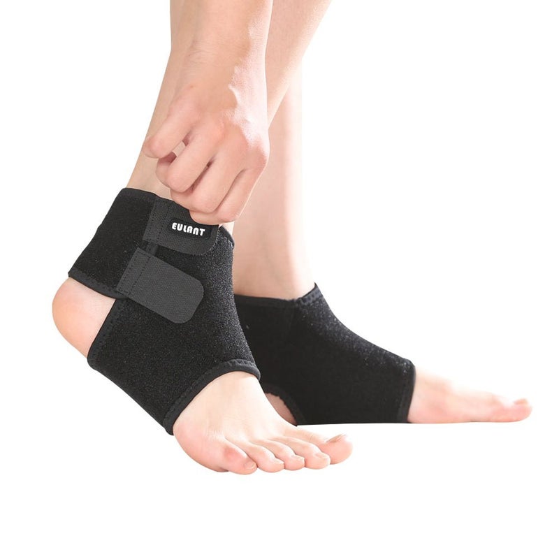 EULANT Kids Ankle Brace 1 Pair Children Ankle Support Ankle Compression Sleeve for Foot Ankle Swelling Achilles Tendon Joint Pain Injury Recovery for Ice Skating Dance Hiking Black M