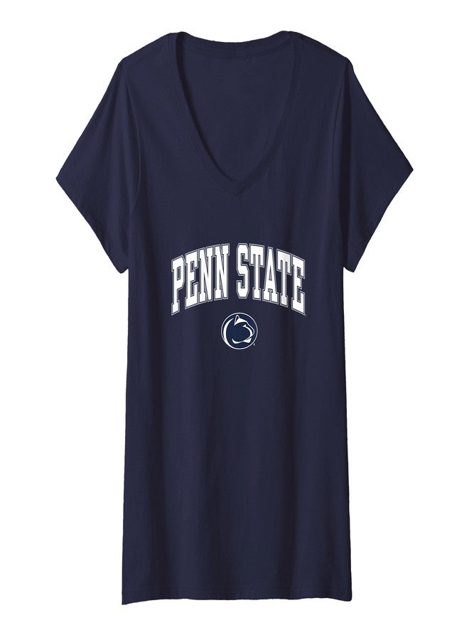 Womens Penn State Nittany Lions Arch Over Navy Officially Licensed V-Neck T-Shirt