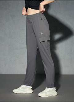 Technosport Logo Print 4-Way Stretch Joggers by Styli  - Image 3
