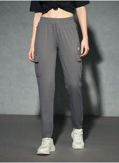 Technosport Logo Print 4-Way Stretch Joggers by Styli  - Image 4