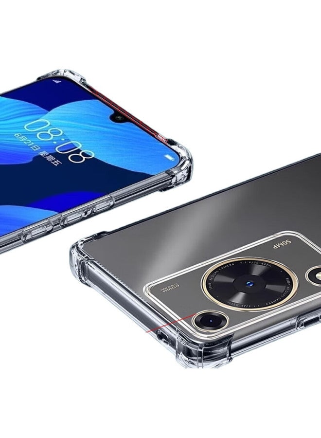 Maikuqi Compatible With Huawei Enjoy 70/70S/70M Universal, Shockproof Phone Case With Four Corners, Full Protection Airbag Transparent Soft Shell Tpu - Transparent White - Image 1
