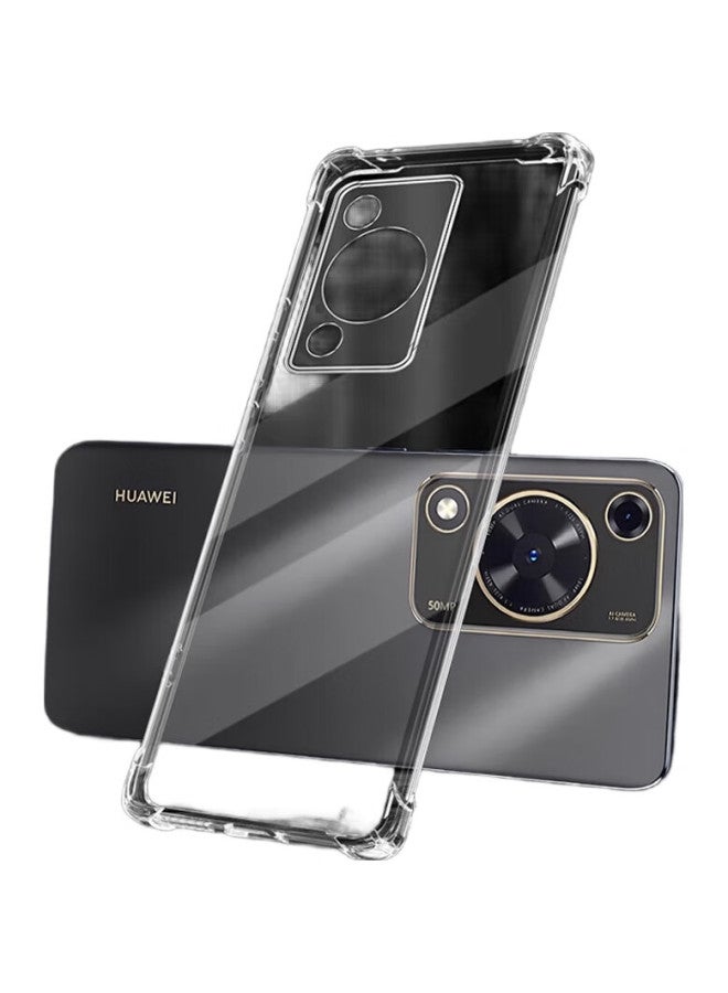Maikuqi Compatible With Huawei Enjoy 70/70S/70M Universal, Shockproof Phone Case With Four Corners, Full Protection Airbag Transparent Soft Shell Tpu - Transparent White - Image 2