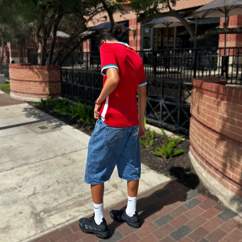 Embroidered Five-Pointed Star West Coast Denim Mid-Length Pants American Street Style Versatile Casual Shorts - Image 3