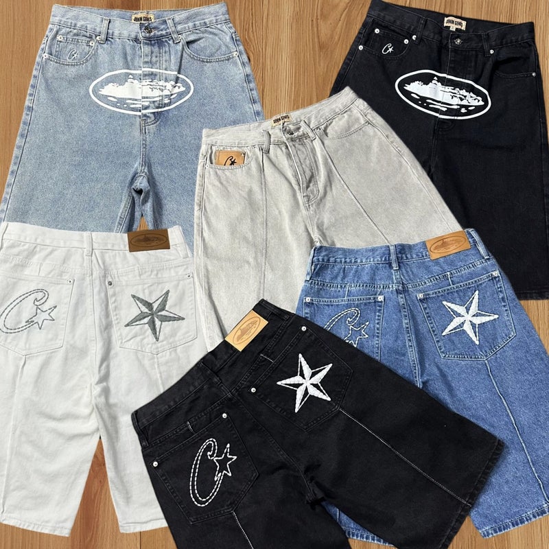 Embroidered Five-Pointed Star West Coast Denim Mid-Length Pants American Street Style Versatile Casual Shorts - Image 5