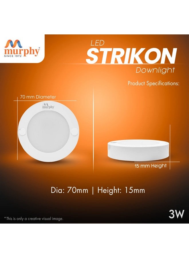 Murphy 3W Strikon Surface LED Light - Warm White | Flush Mount for Cabinets, Wardrobes & Closets - Pack of 15 - Image 4