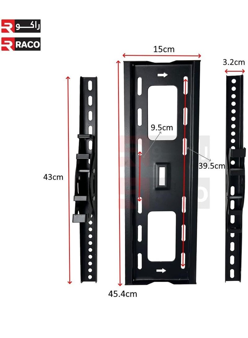 راكو حامل تثبيت على الحائط قابل للإمالة لأجهزة تلفزيون 23-65 بوصة مسطحة ، LCD ، OLED ، 4K يحمل ما يصل إلى 45 كجم دعم قوي مع ملحقات التثبيت - Image 5