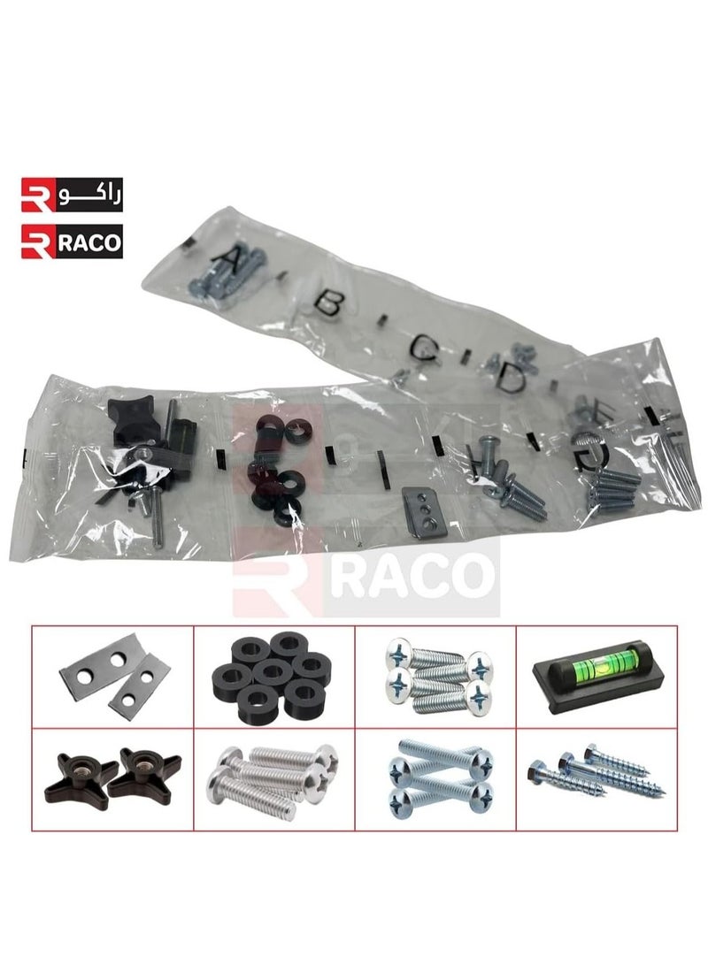 راكو حامل تثبيت على الحائط قابل للإمالة لأجهزة تلفزيون 23-65 بوصة مسطحة ، LCD ، OLED ، 4K يحمل ما يصل إلى 45 كجم دعم قوي مع ملحقات التثبيت - Image 4