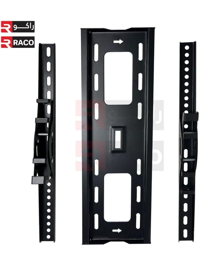 راكو حامل تثبيت على الحائط قابل للإمالة لأجهزة تلفزيون 23-65 بوصة مسطحة ، LCD ، OLED ، 4K يحمل ما يصل إلى 45 كجم دعم قوي مع ملحقات التثبيت - Image 2