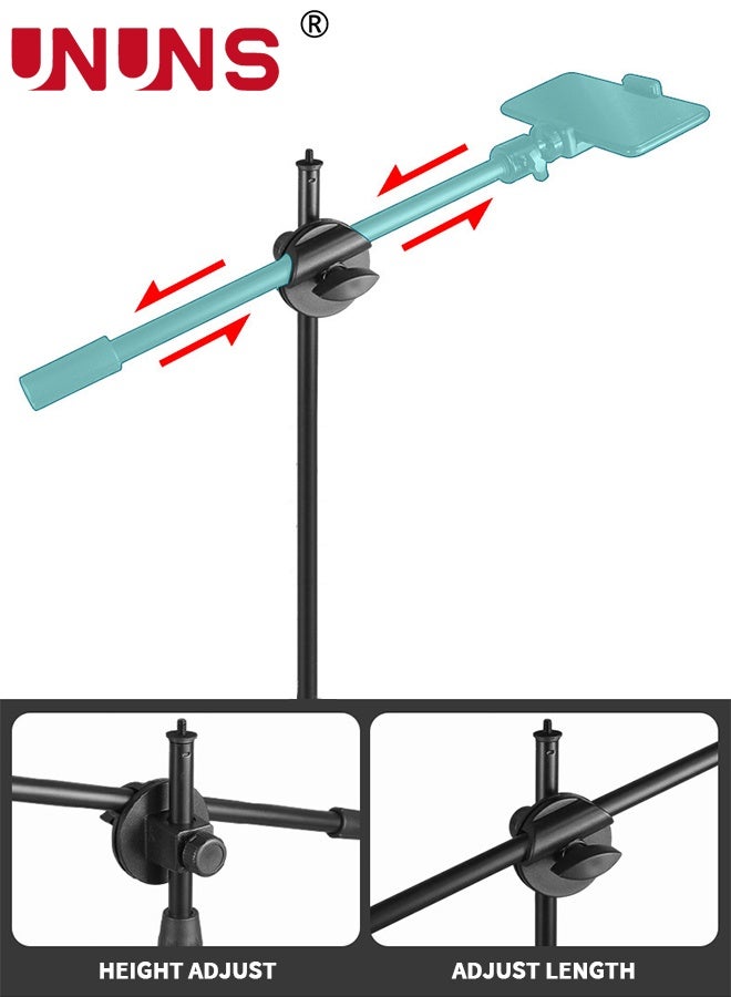 UNUNS Selfie Ring Light With Stand And Phone Holder,Overhead Camera Mount With 16cm Ring Lights For Phone,Circle Light With Desk Tripod Adjustable Shooting Arm For Video Recording,Live Streaming,Laptop - Image 5