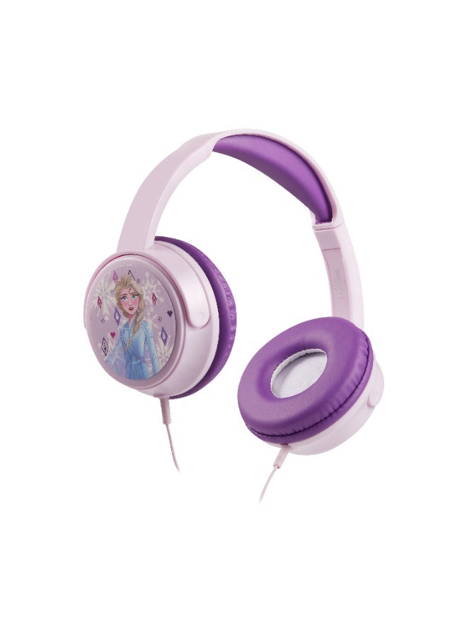 Volkano Frozen Anna & Elsa Wired Over-Ear Headphones with Removable Microphone and 5 Stickers – Comfortable Adjustable Headband with Padded Earcups, Safe Listening at 85dB, 3.5 mm AUX Audio Jack. - Image 1