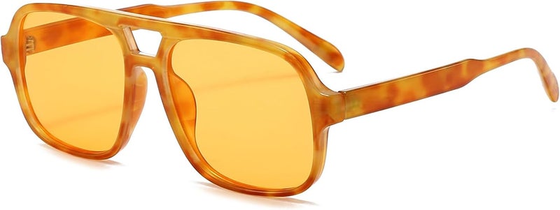 Breaksun Square Aviator Sunglasses for Men Women Fashion Vintage Diamond Cutting Lens Classic Military Pilot Gradient Shades - Image 1