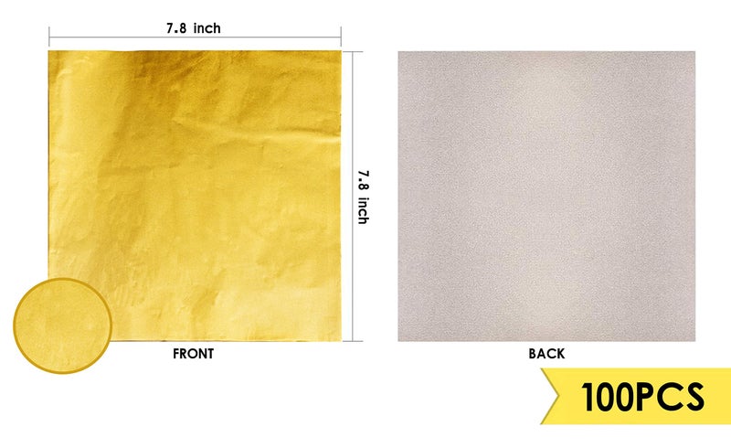 Dootafy 7.8 Inches Foil Wrapper 100Pcs Large Chocolate Candy Bar Wrappers Square Gold Wrapping Papers For Protein Energy Bar Break-Apart Chocolate For Mother'S Day Wedding Baby Shower Birthday - Image 2