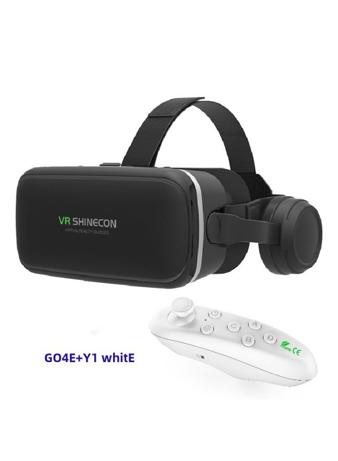 Vrshinecon Vr Glasses Phantom 6th Gen G04e Earphone Version Mobile 3d Virtual Reality Helmet Large Screen 7-Color:G04E + Y1 White - Image 1