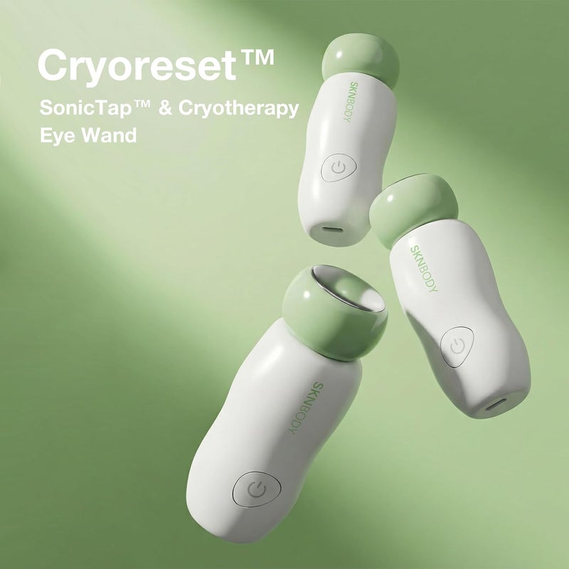 SKNBODY CryoReset عصا تبريد العين – مدلك تحت العين مع اهتزاز لطيف، أداة تبريد محمولة للانتفاخ والعيون المتعبة - Image 1