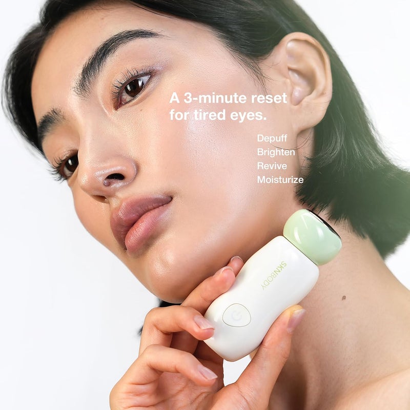 SKNBODY CryoReset عصا تبريد العين – مدلك تحت العين مع اهتزاز لطيف، أداة تبريد محمولة للانتفاخ والعيون المتعبة - Image 4