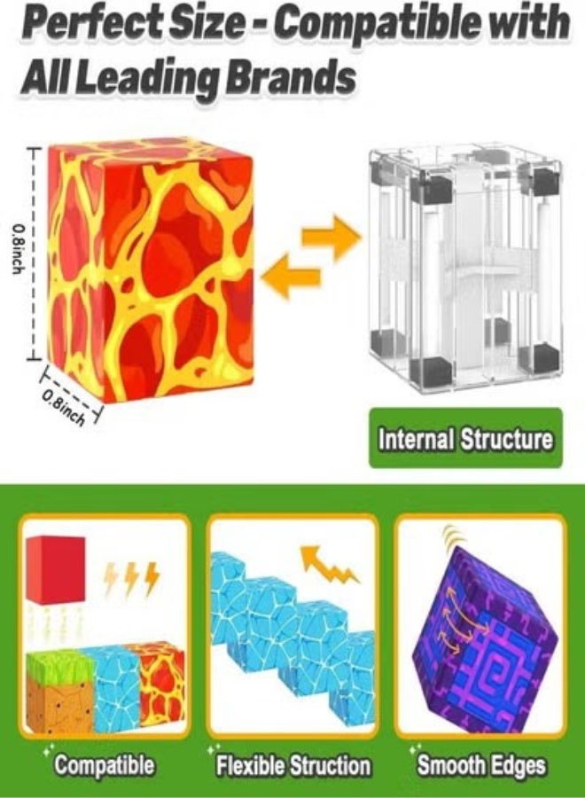 Magnetic Blocks - Build Mine Magnet World Magic Portal Set, Magnetic Tiles 1" Building Blocks Toddler Toys STEM Sensory Outdoor Toys for 3+ Year Old Boys & Girls, Creative Kids Games Kids Toys 84PCS - Image 5