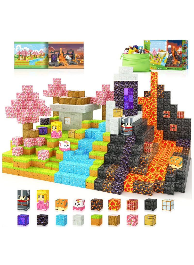 Magnetic Blocks - Build Mine Magnet World Magic Portal Set, Magnetic Tiles 1" Building Blocks Toddler Toys STEM Sensory Outdoor Toys for 3+ Year Old Boys & Girls, Creative Kids Games Kids Toys 84PCS - Image 1