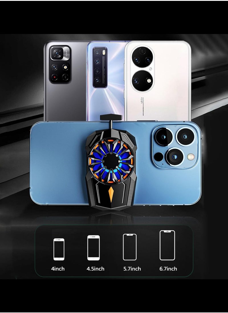 Generic - Mobile Phone Cooler,Cooling Fan, Cell Phone Radiator For Playing Games Watching Videos With LED Light, Compatible For iPhone & Android Smartphones - Image 1