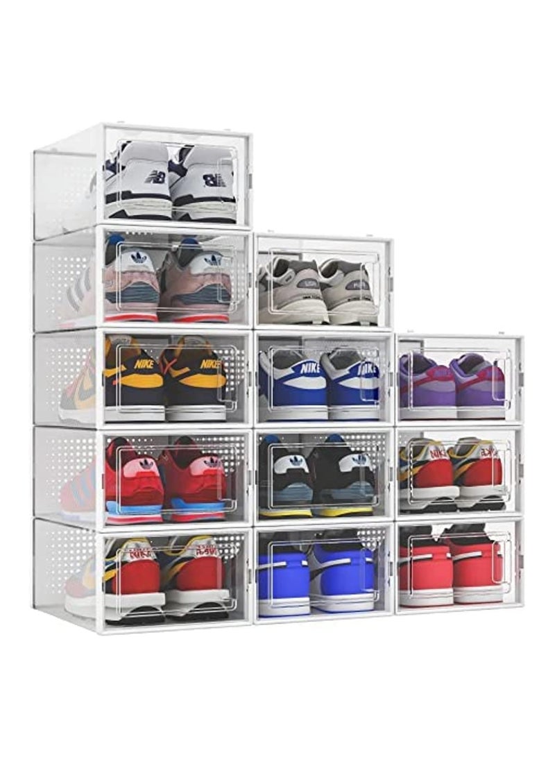 BLOOMING TIME 24pcs Storage box Shoe box Shoe Storage box Transparent Shoe box Foldable Plastic drawer Stackable Storage Cabinet - Image 1