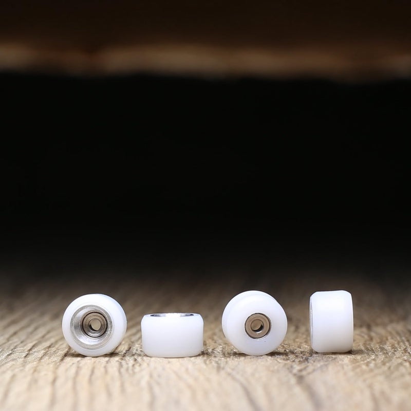 Noahwood Fingerboard LongSpin Pro Wheel Finger Skateboard Extreme Sports Durable skid Strong Grip Handmade Outperform Polyurethane 7.62mm Twin Sheel White-Silver Wheel - Image 3