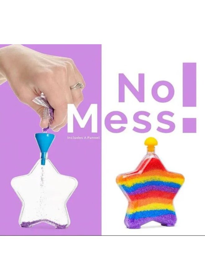 Capstro Glitter & Glow Magical Sand Art Kit for Kids – Rainbow Diamond DIY Sand Bottle Craft Set with 4 Bottles, Glow Sand, Glitter & Tools | Creative Arts & Crafts Activity Toy for Girls & Boys Ages 5+ - Image 4