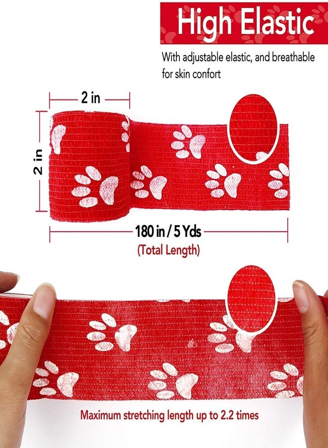 الشريط ضمادة لاصقة ذاتية اللصق قابلة للتهوية من A-TAPE للبشر والحيوانات الأليفة (الكلاب والقطط والطيور) - رياضية، ولفافة، ورياضية، وغير منسوجة، للإسعافات الأولية الطبية، والمعصم، والتورم (لفة 4.5 متر، عرض 2 بوصة) (نمط مطبوع Cacmo (04)) عبوة من 12 قطعة، 5 سم - Image 5