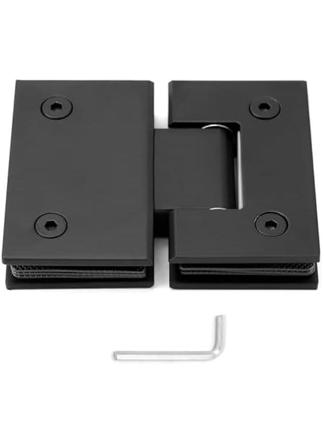 Arabest Glass Shower Door Hinges, 180 Degree Stainless Steel Hinges for Frameless Glass Doors, Black  - Image 1