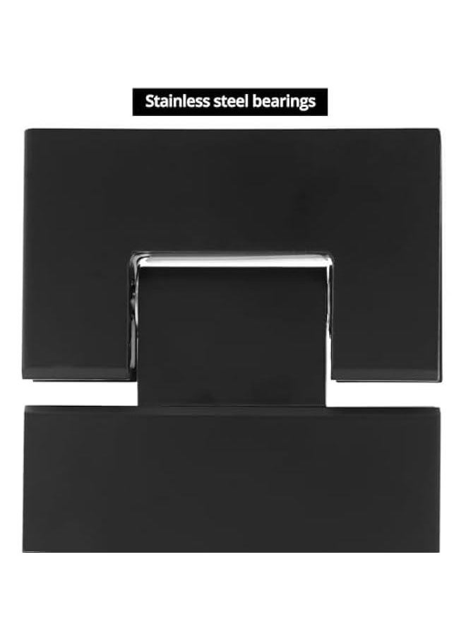 Arabest Glass Shower Door Hinges, 180 Degree Stainless Steel Hinges for Frameless Glass Doors, Black  - Image 4
