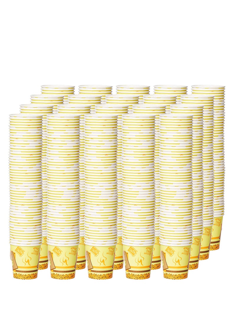 SAQOWARE 250-Piece Disposable Paper Tea/Cofee/Kahwa Cup with Handle 7oz Multicolor  - Image 2