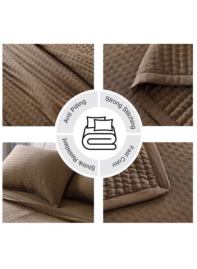 DAWNDIOR Max Oversized California King Quilt Set – 112"x106" Soft Washed 3-Layer Lightweight Bedspread with Multi-Lock Quilting, Minimalist Nordic Bedding, All-Season Quilt Set (1 Quilt + 2 Pillow Shams)Cub - Image 5