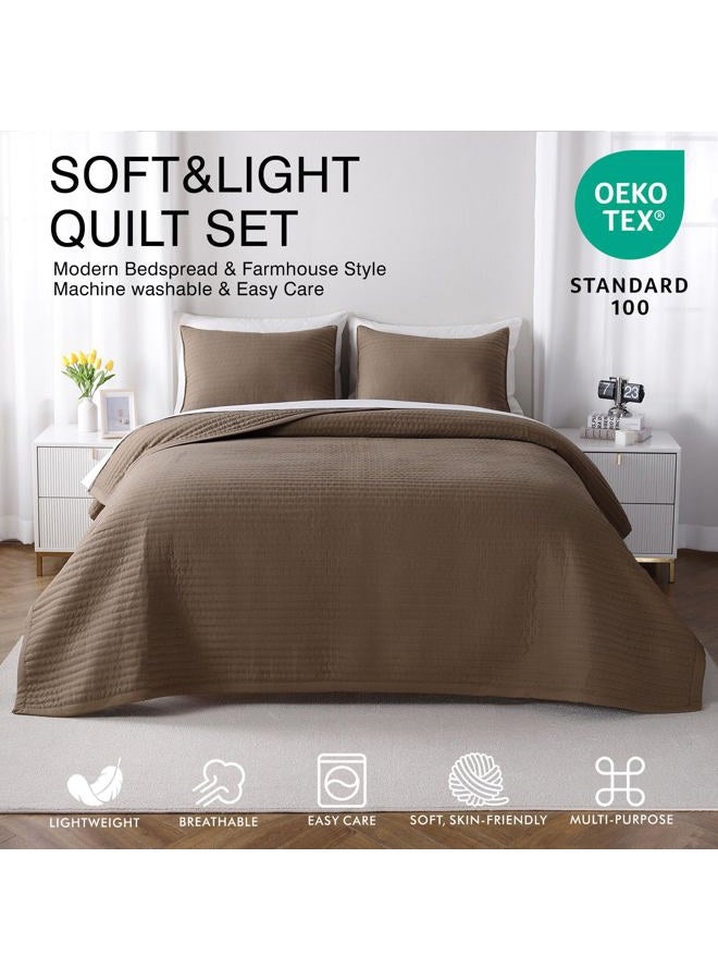 DAWNDIOR Max Oversized California King Quilt Set – 112"x106" Soft Washed 3-Layer Lightweight Bedspread with Multi-Lock Quilting, Minimalist Nordic Bedding, All-Season Quilt Set (1 Quilt + 2 Pillow Shams)Cub - Image 2