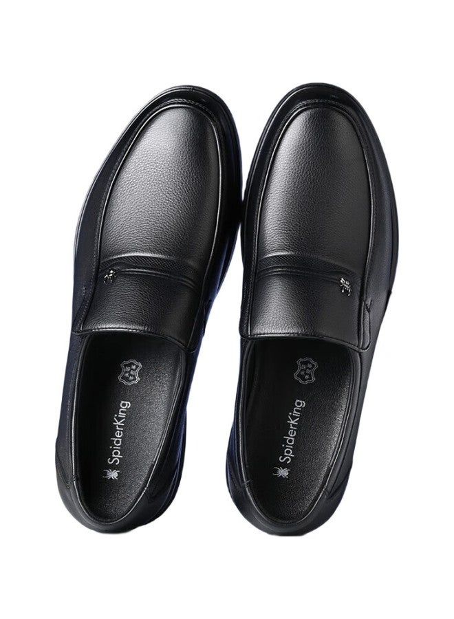 Spider King Men'S Leather Shoes, Business Casual Leather Shoes, Soft Sole, Soft Leather, Breathable, Middle-Aged Dad Shoes, 22781, Black, Size 39 - Image 2