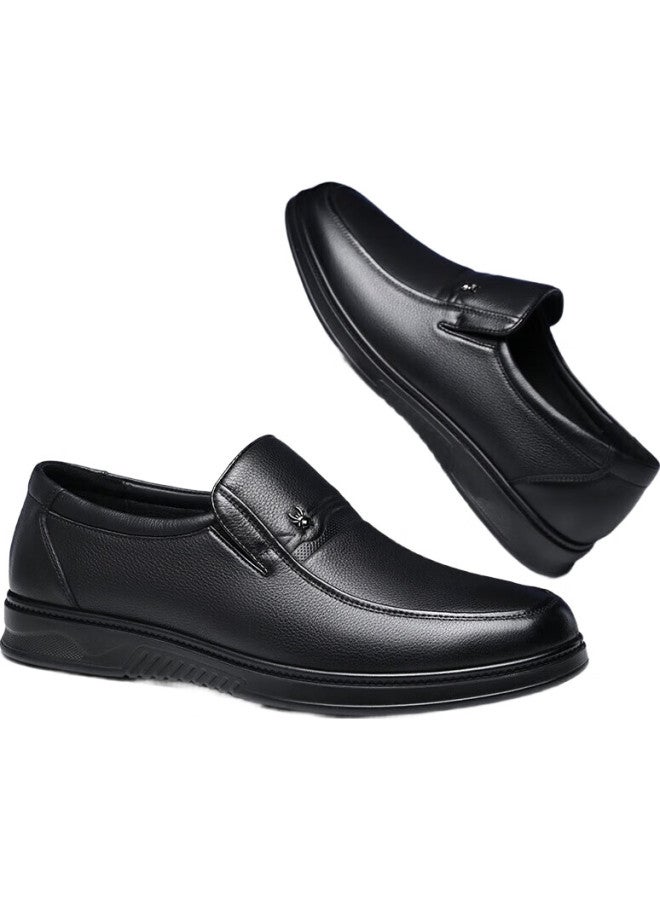 Spider King Men'S Leather Shoes, Business Casual Leather Shoes, Soft Sole, Soft Leather, Breathable, Middle-Aged Dad Shoes, 22781, Black, Size 39 - Image 3