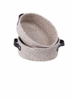 Y&D Storage Bins, Small Cotton Rope Woven 2PC WASHABLE Basket 100% 9" for Key Basket, Mini...  - Image 1