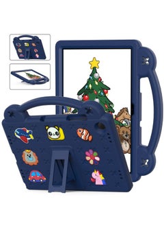 Case Cover For Samsung Galaxy Tab A9+ X216B Handle Kickstand Children EVA Shockproof Tablet Case Navy Blue
