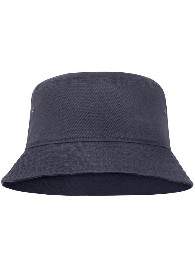 Falari - Men Women Unisex Cotton Bucket Hat 100% Cotton Packable For Travel Fishing Hunting Summer Camp (Smallmedium Charcoal) - Image 1